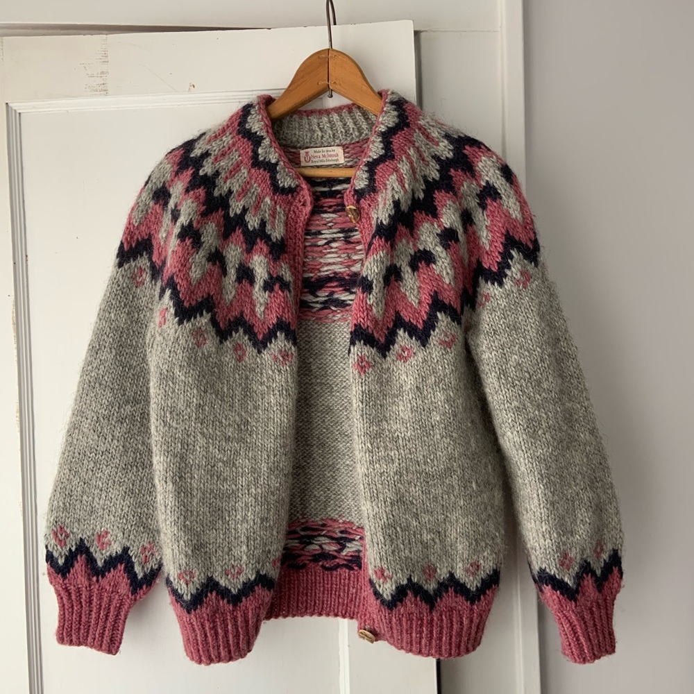 Hand knit wool sweater